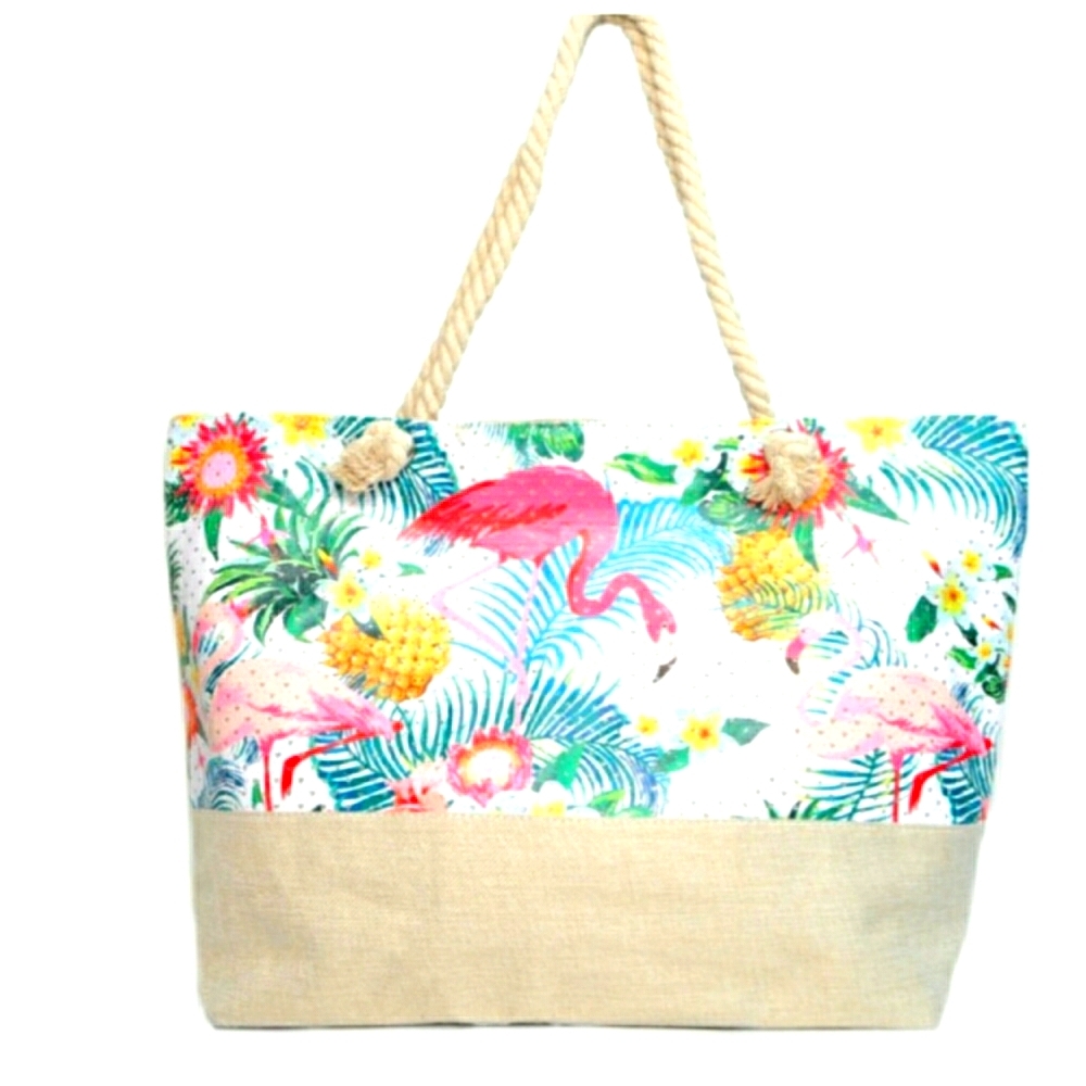 Nollia embellished flamingo beach bag
